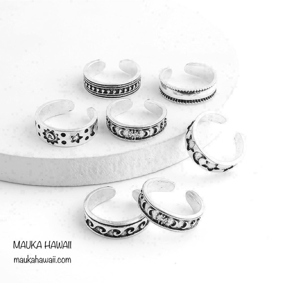 7 Pcs Toe Ring Set Adjustable Toe Rings Mid Rings New & Sealed! - Picture 12 of 12